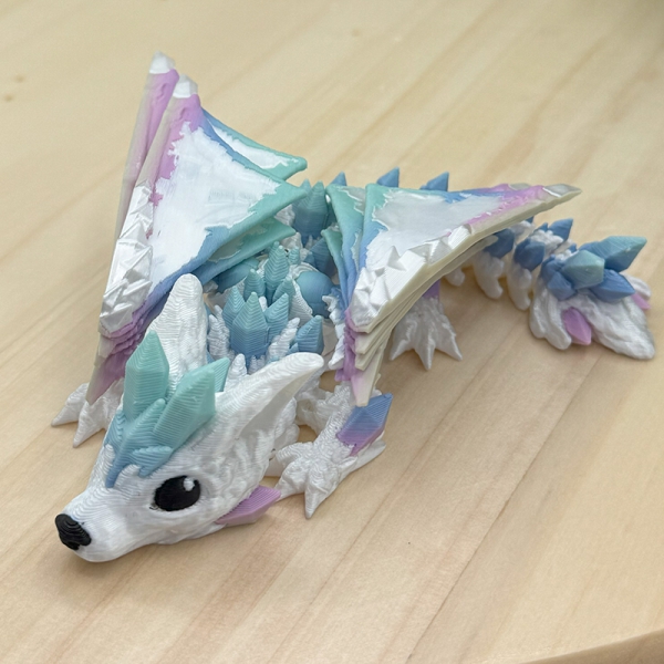 Kristallwolfsdrache - Nebellicht Weiße Flügel
